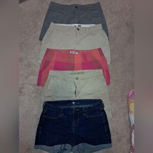 LOT OF 5 Women's Shorts, Old Navy, Gap, Size 2, 3" & 5" Inseam